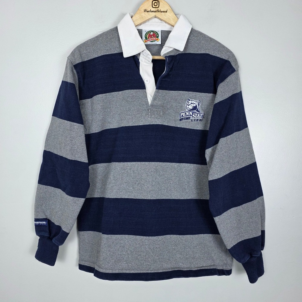 Penn State Nittany Lions Barbarian Rugby Wear Striped Long Sleeve Polo Shirt